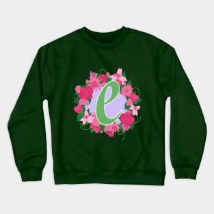 Monogram E, Personalized Floral Initial Crewneck Sweatshirt